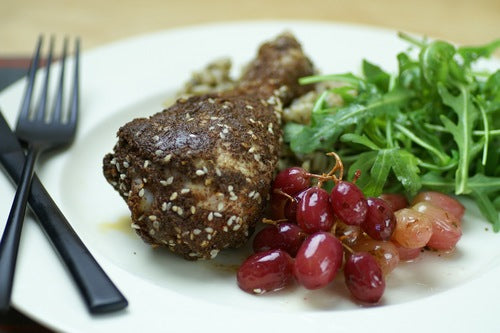 SESAME BAKED CHICKEN WITH A GRAPESEED TWIST