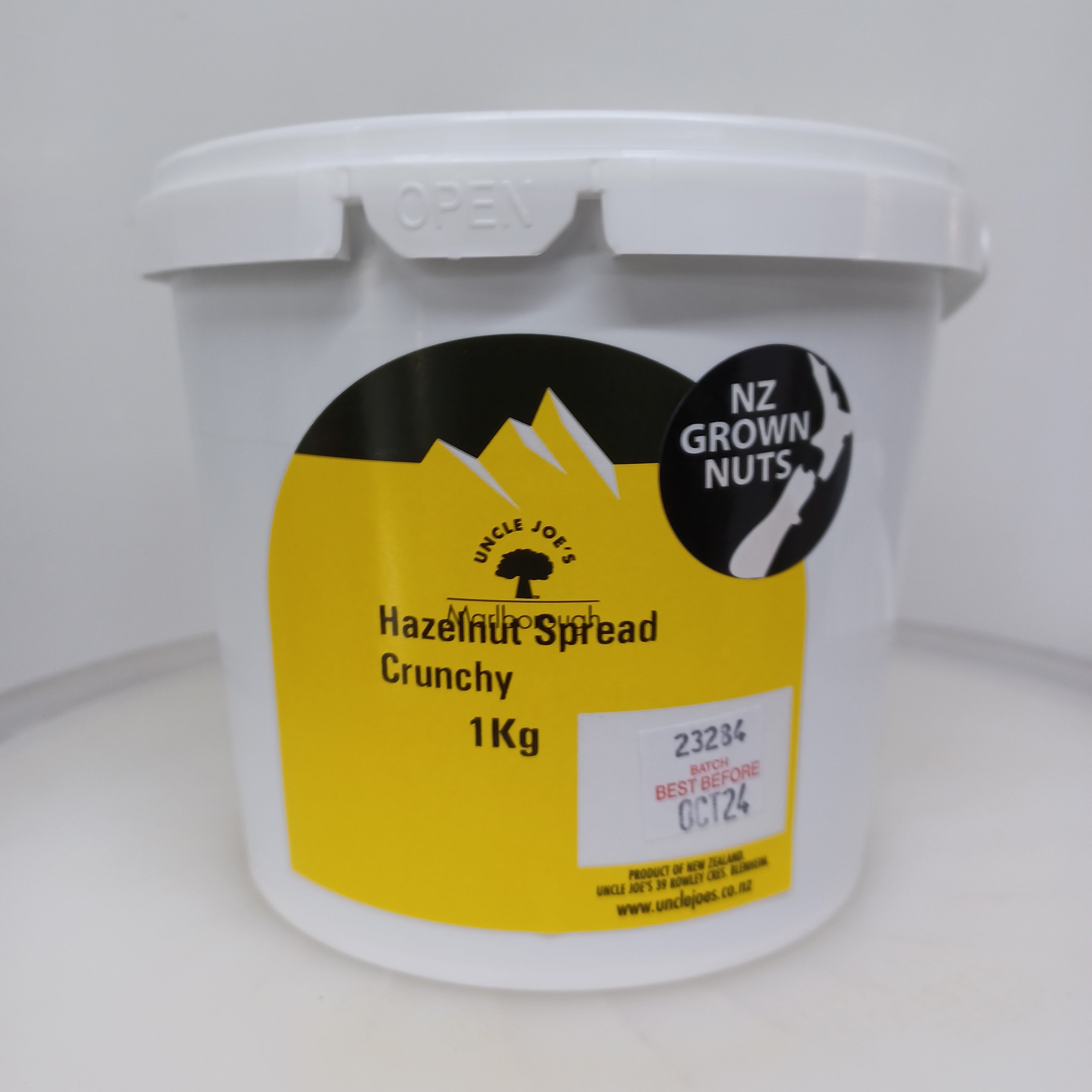 Crunchy Hazelnut Spread Bulk 1kg UncleJoesNZ